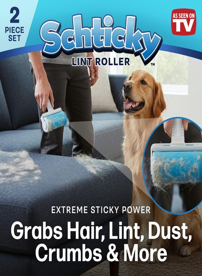Schticky Lint Roller Set - Reusable & Washable Lint Roller Cleaner for Clothes Sofa Furniture Car Cat Dog Hair - Clean in a Quicky with Schticky (2 Piece) - Image 3